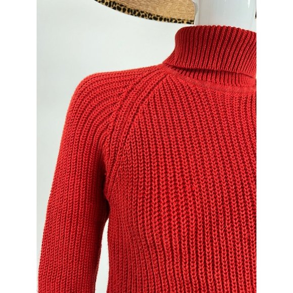 One Step Up Womens Pullover Sweater Red Ramie Blend Long Sleeve Turtleneck M - Picture 10 of 12